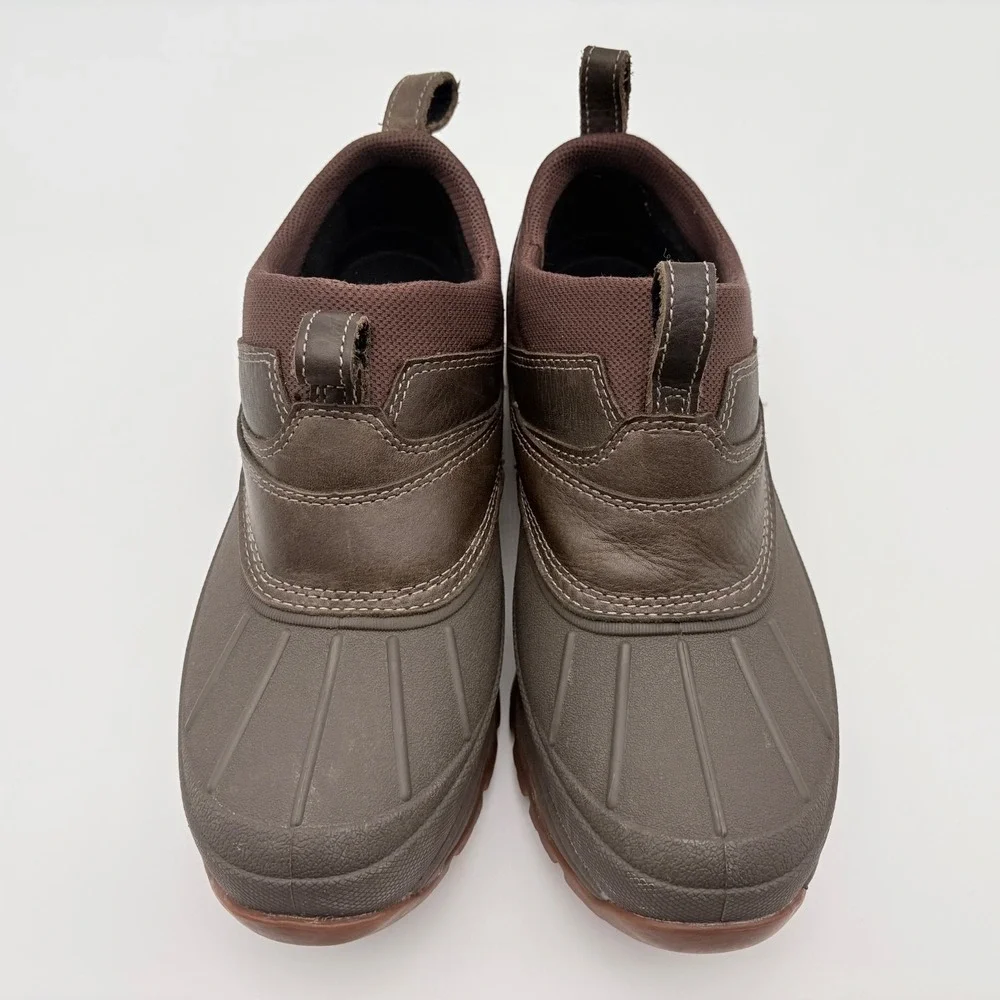 LL Bean Storm Chaser 5 Slip On Boots Mens Size 9.5M Dark Ash Waterproof Leather